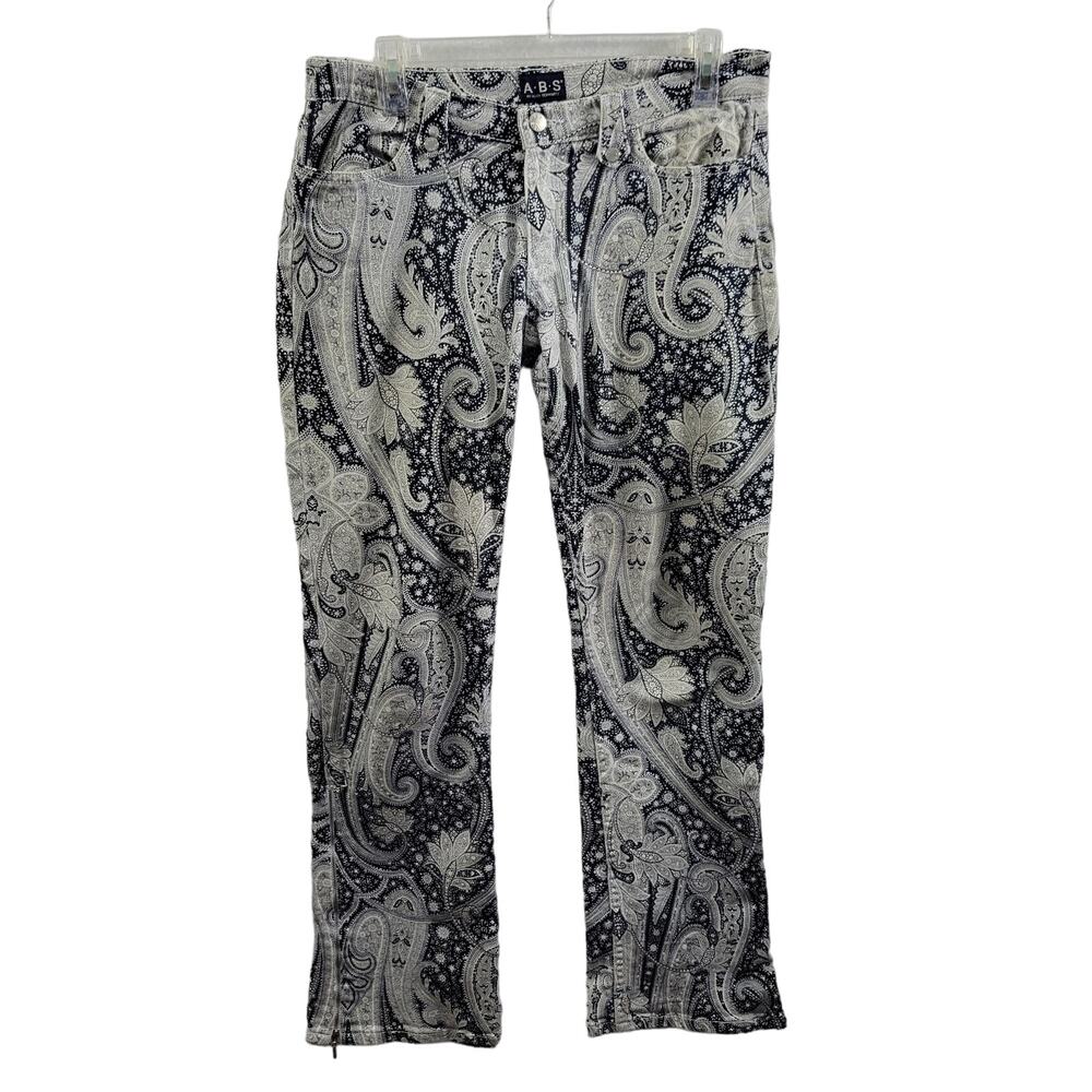 A B S By Allen Schwartz Boot Cut Geometric Print Jeans Size 29  11724-0623